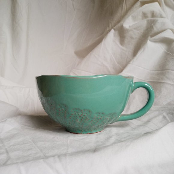 Handmade // Ceramic Teal Patterned Bowl - Picture 4 of 4